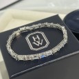 2023 Harry Winston Lily Cluster 18K White Gold Square Diamond Bracelet
